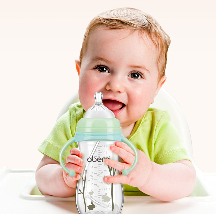 Childrens Wide Neck Bottle with Handle, Anti-Colic Design