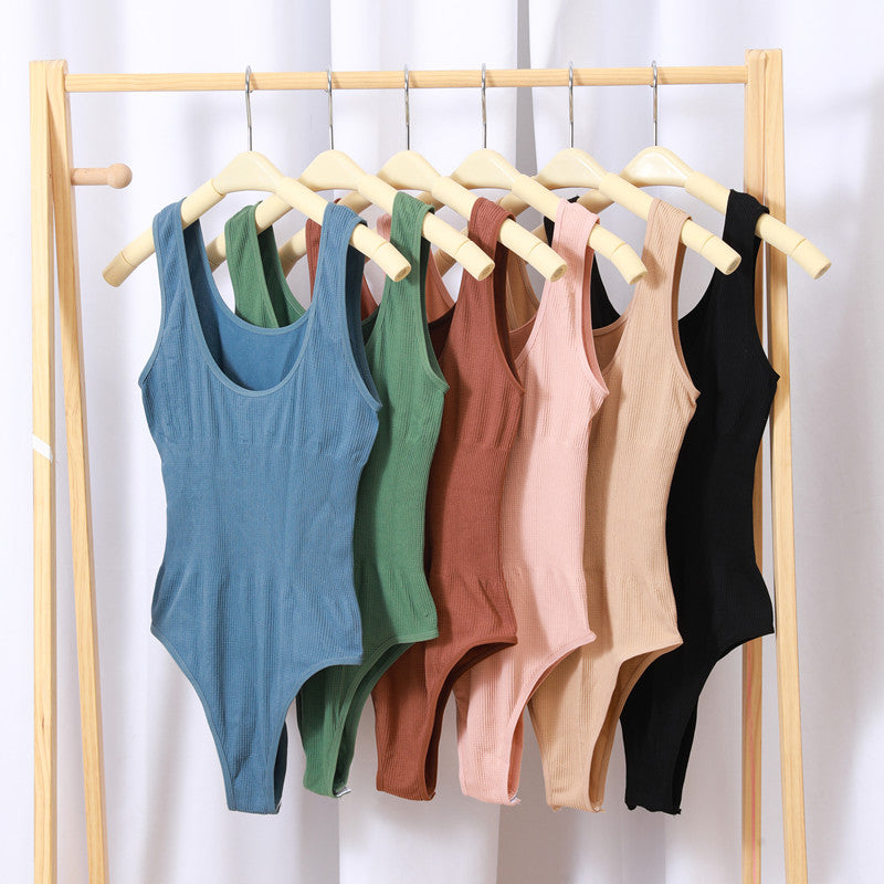 Women's Tummy Control Fitted Pants and U-Back Tank Top