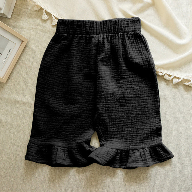 Cotton Girls Flared Pants - Casual Ankle-Length Trousers
